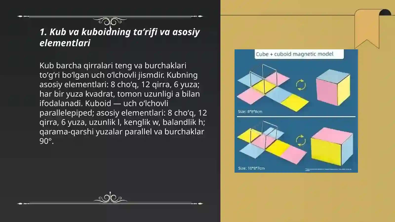 Kuboid va kubni hajmini topish 3