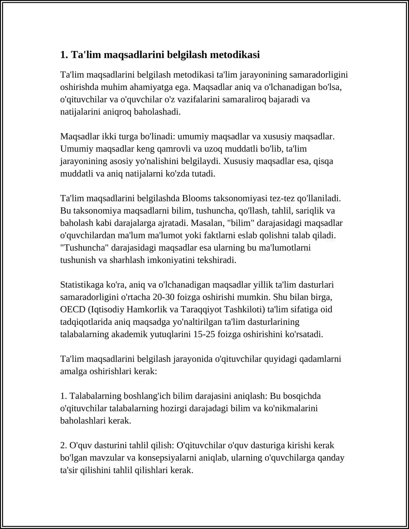 IMKONIYATI CHEK-LANGAN BOLALARINI O‘QITISHDA TA’LIM MAQSADLARINI BELGI-LASH, O‘QITISHNI LOYIHALASH VA REJALASHTIRISH 3