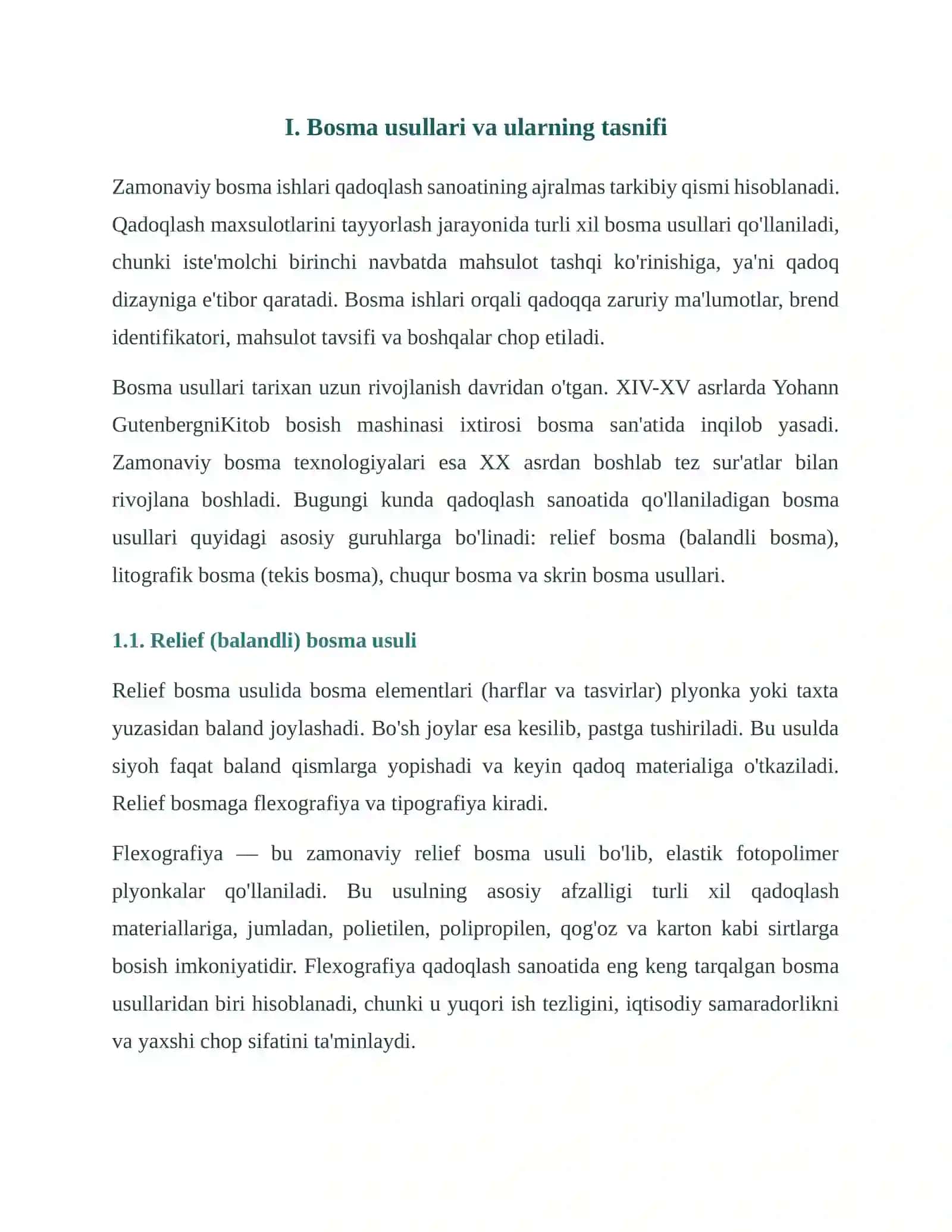 QADOQLASH MAXSULOTLARI TEXNOLOGIYASI BOSMA USULLAR TAHLILI 3