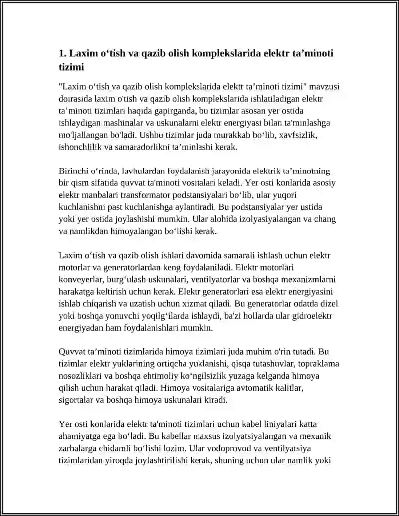 LAXIM O‘TISH VA QAZIB OLISH KOMPLEKSLARINING ELEKTR JIHOZLARI 3