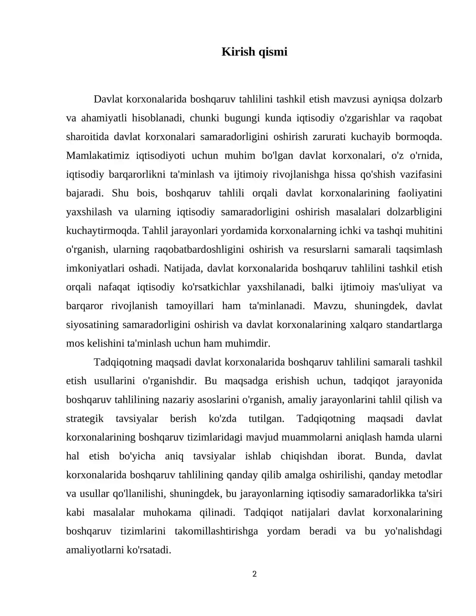 Davlat korxonalarida boshqaruv tahlilini tashkil etish 3