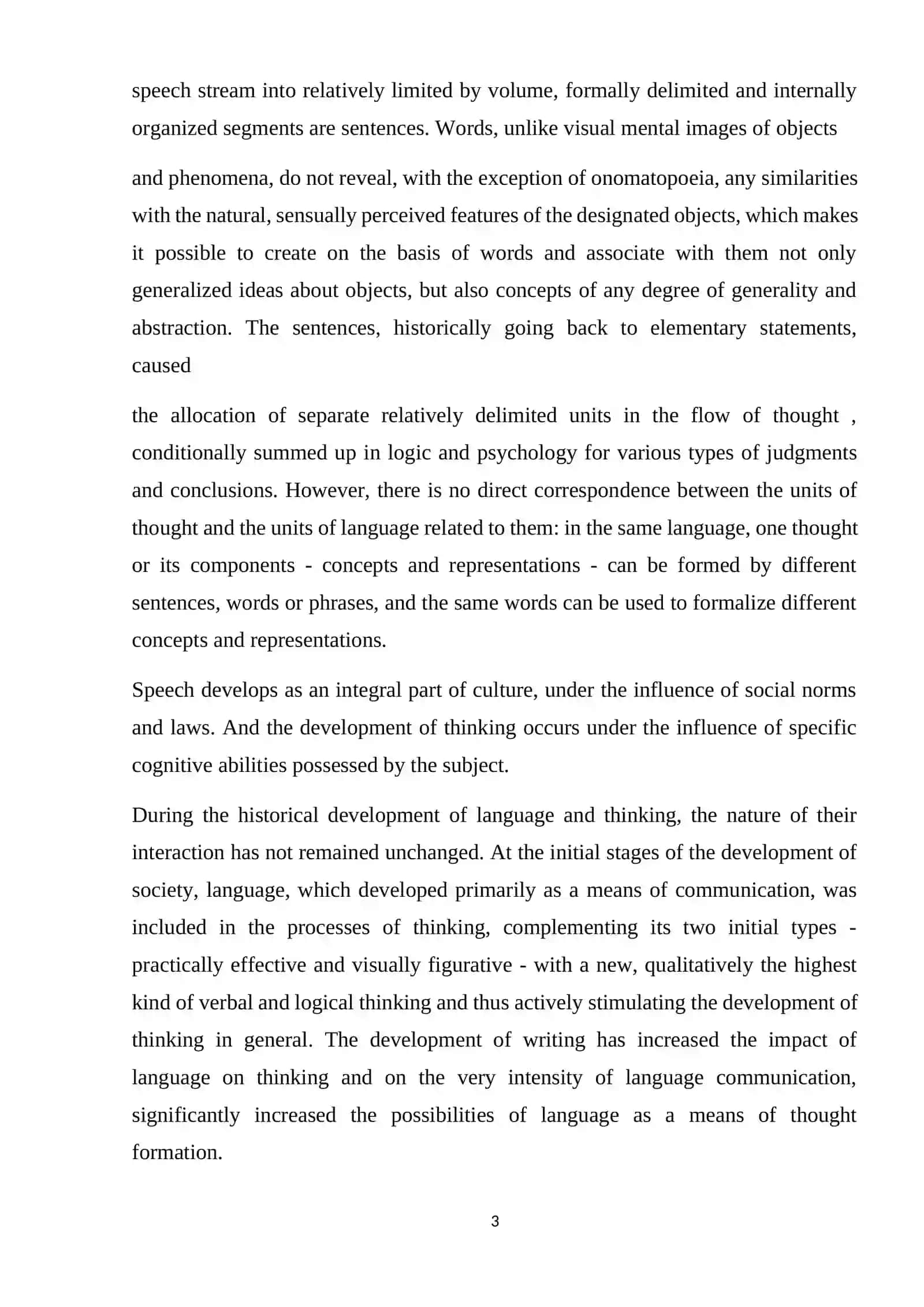 CHARACTERIZE THE RELATION OF LANGUAGE AND THOUGHT 3