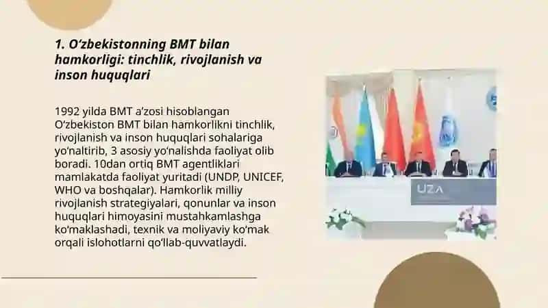 O‘zbekistonning xalqaro tashkilotlar bilan hamkorligi 3
