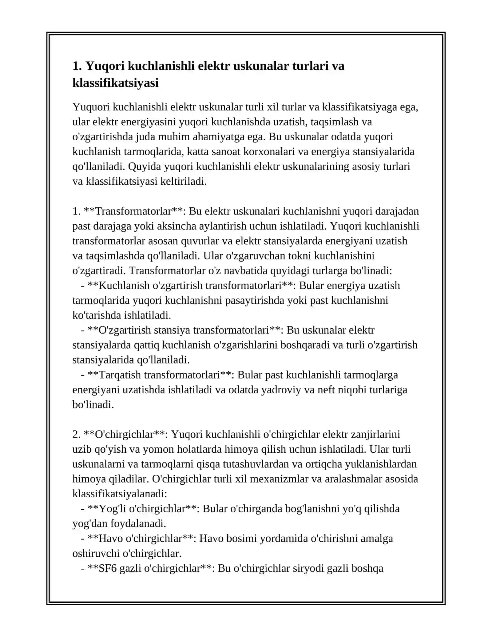 YUQORI KUCHLANISHLI ELEKTR USKUNALAR 3