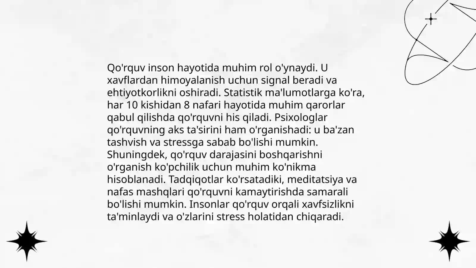 Qo'rquv va xavfni boshqarish 3