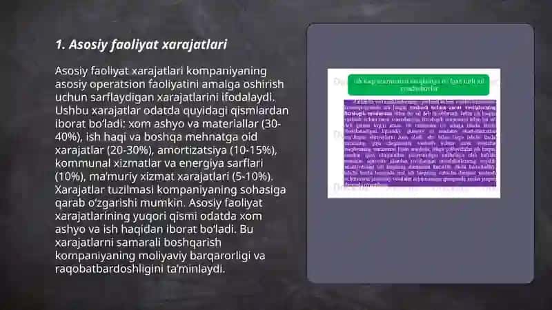 Korxona xarajatlari va foydasi 3