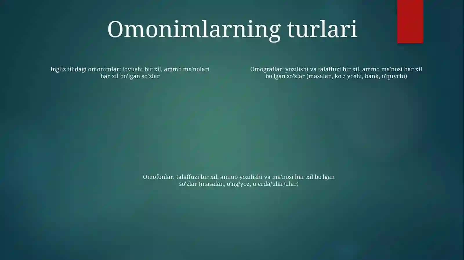 Omonimlar, Turlari Va Manbalari 3