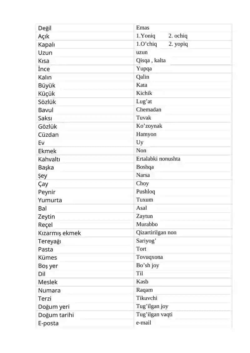 Yedi iklim Türkçe A1 seviye 3