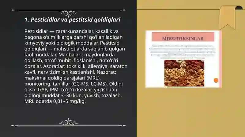 Oziq-ovqat mahsulatlarini ifloslantiruvchi moddalar 3