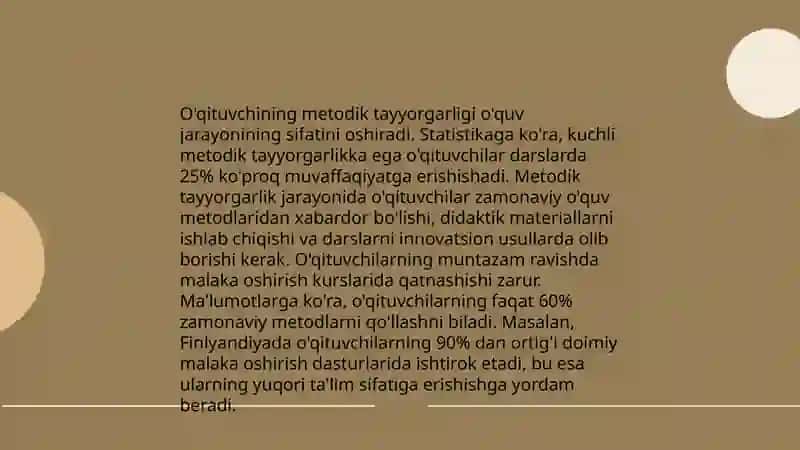 Pedagogik faoliyatni amalga oshirish uchun o'qituvchi kasbiy tayyorgarligi 3