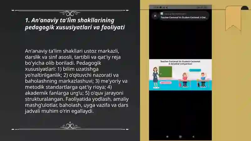 An'anaviy ta'lim shakllarining pedagogik xususiyatlari va faoliyati 3