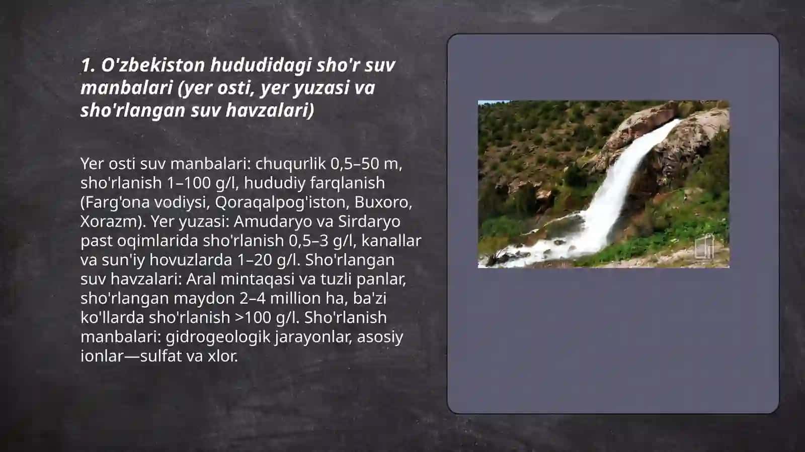 O'zbekiston hududidagi sho'r suv manbalari 3