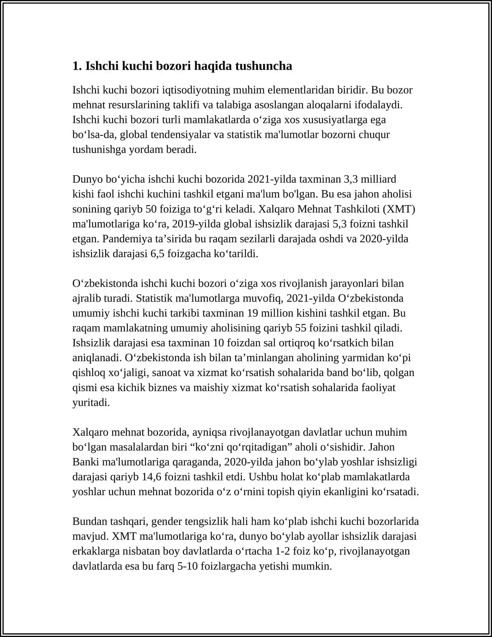 ISHCHI KUCHI BOZORI: MAZMUNI, TUZILISHI VA MODELLARI 3
