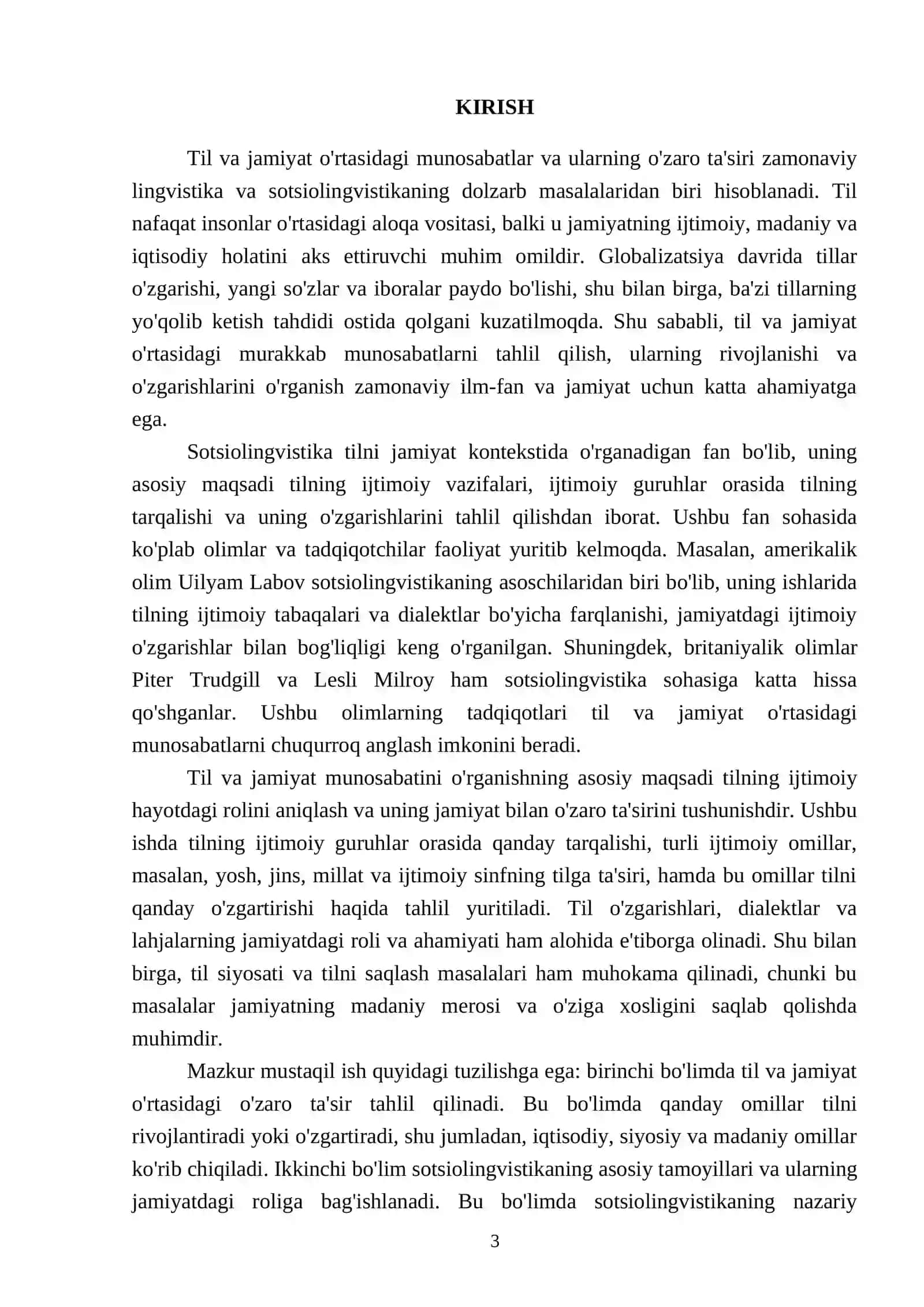 Til va jamiyat munosabati. Sotsiolingvistika 3