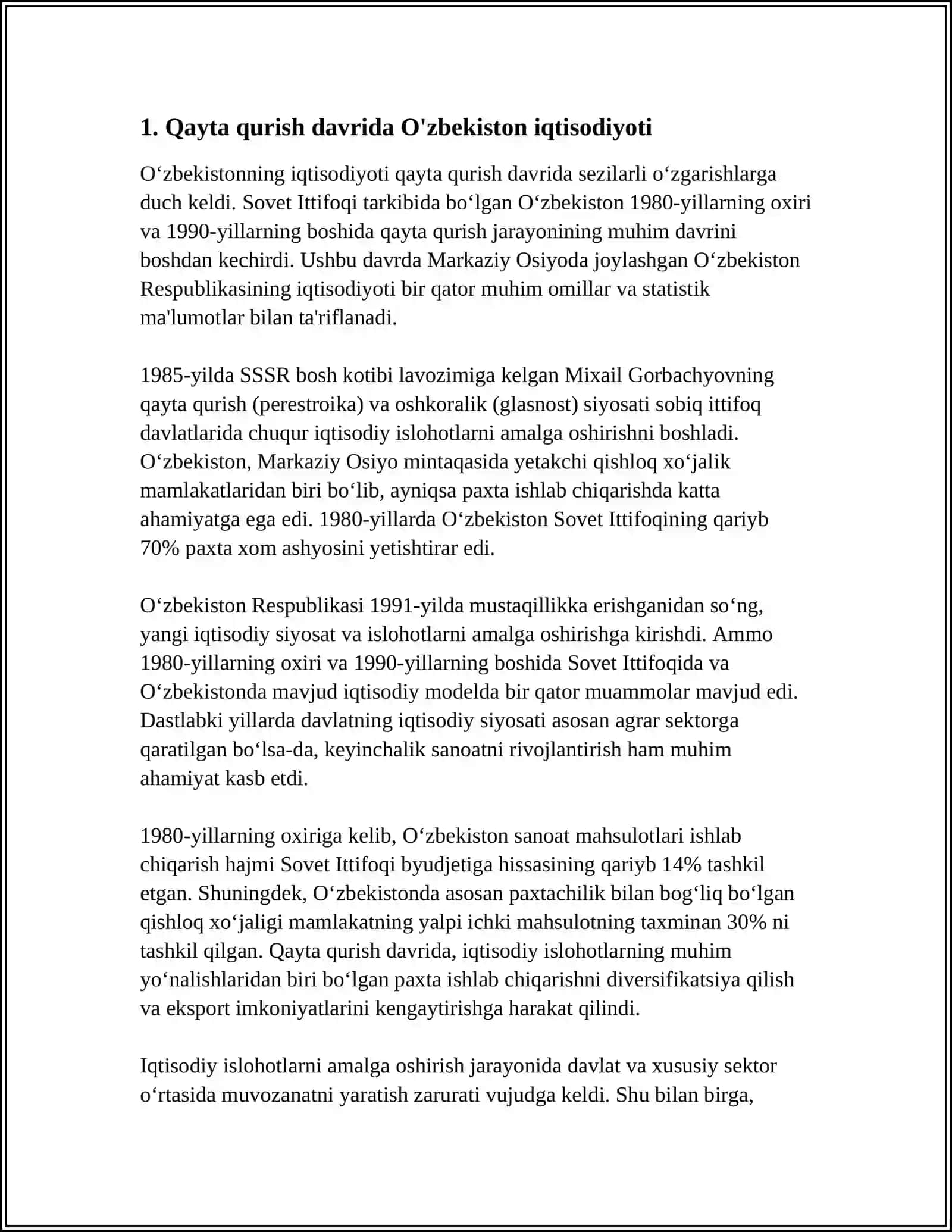 QAYTA QURISH YILLARIDA ÒZBEKISTONDAGI IJTIMOY-SOHA HOLATI 3