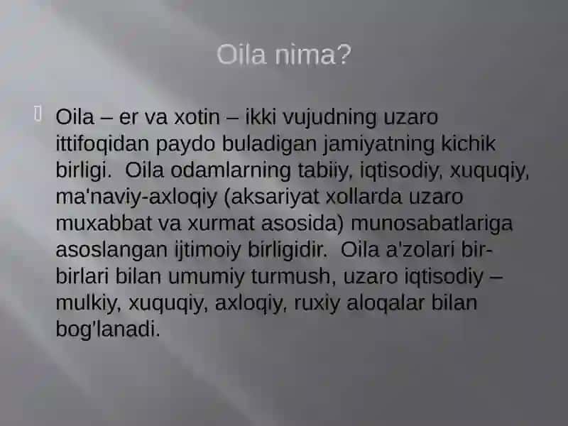 Oila demokratik jamiyat kurilishining asosiy buguni 3