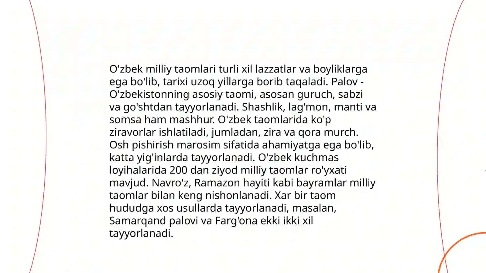 O'zbek milliy taomlari 3