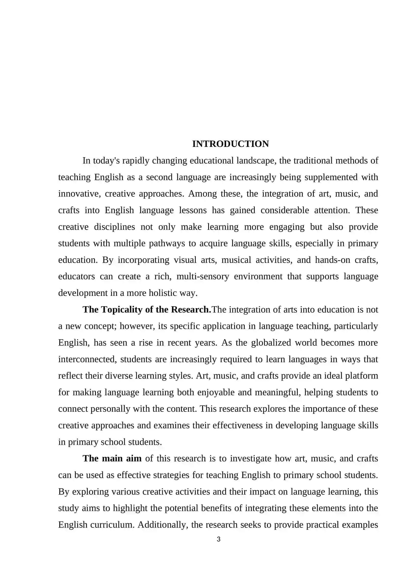 STRATEGIES FOR TEACHING ENGLISH THROUGH ART, MUSIC, AND CRAFTS IN PRIMARY EDUCATION kurs ishi 3
