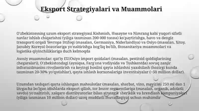 MXD va uzoq chet ellarda uzumchilikni rivijlanishi 3