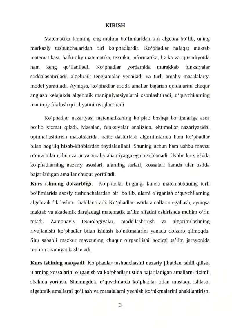 "Koʻphadlar va ular ustida amallar" 3