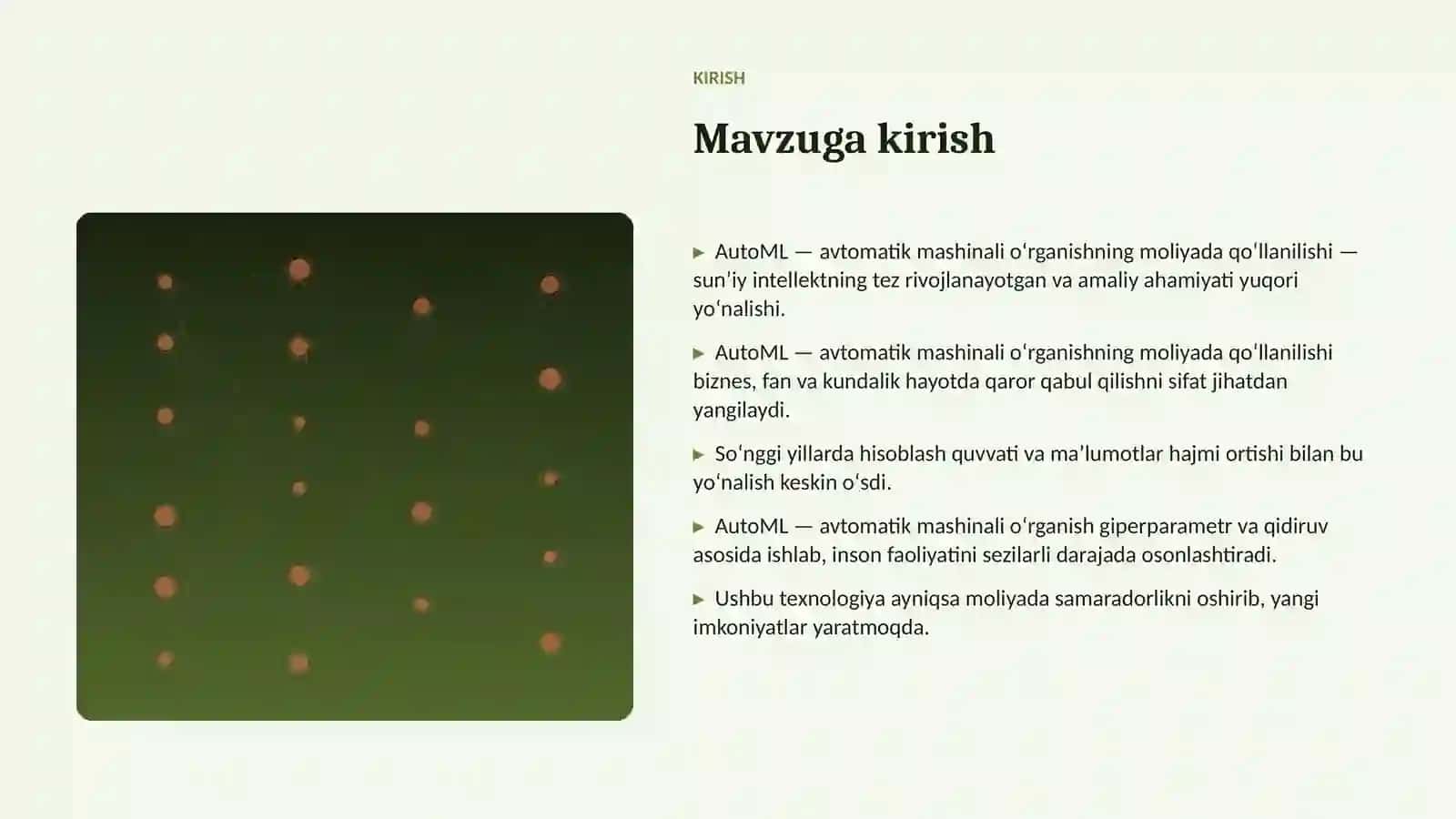 AutoML — avtomatik mashinali oʻrganishning moliyada qoʻllanilishi 3