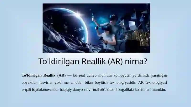Virtual va To'ldirilgan Reallik Texnologiyalarning Mohiyati 3