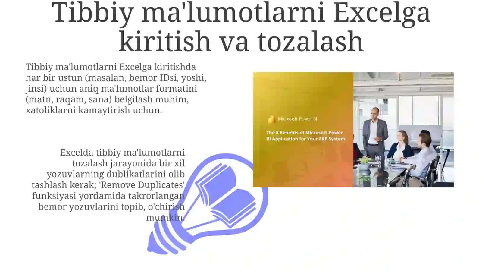 MS Excel dasturida tibbiy ma‘lumotlar bilan ishlash.Hisobotlar tayyorlash 3