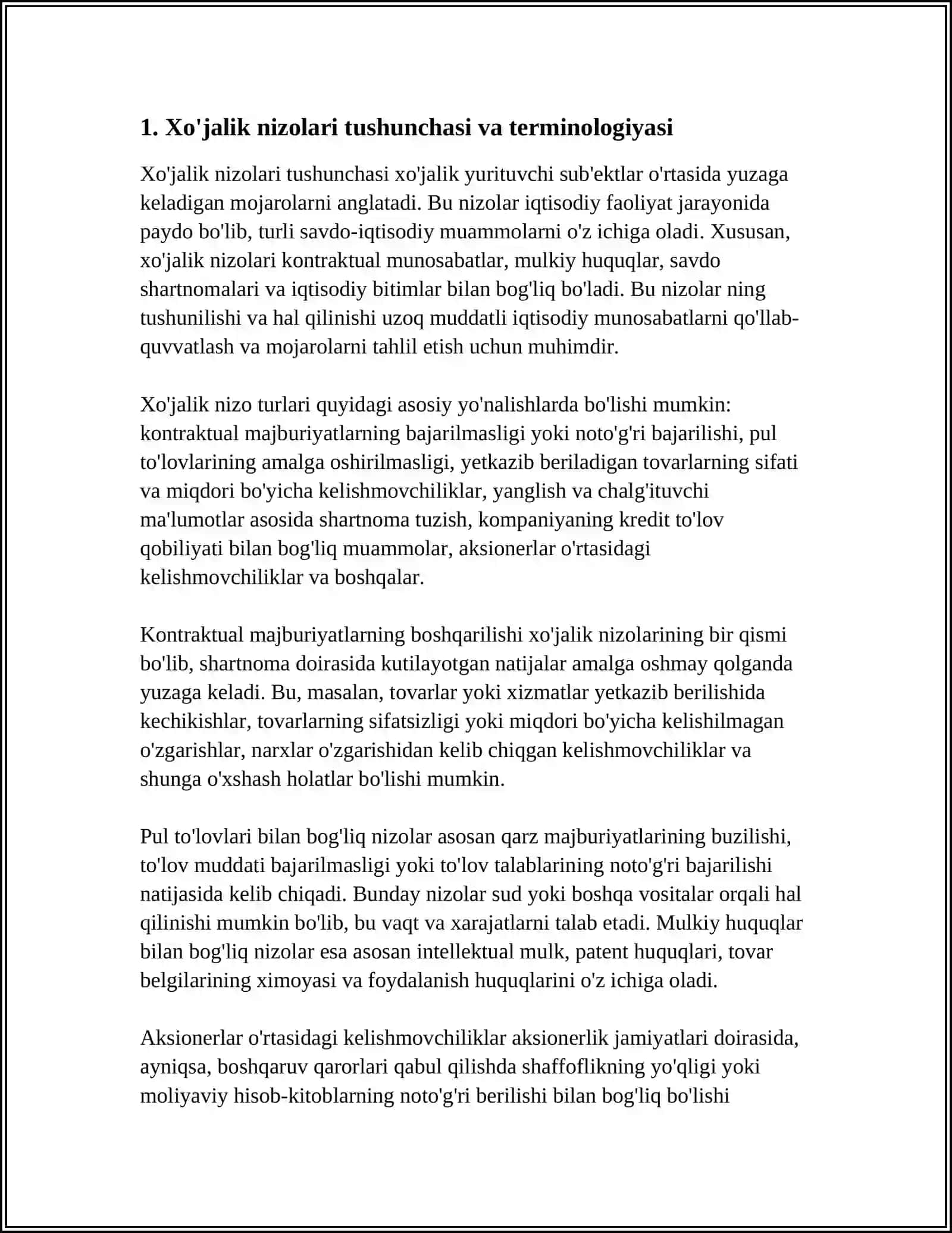 XO`JALIK NIZOLARI TUSHUNCHASI VA ULARNING KELIB CHIQISH ASOSLARI 3