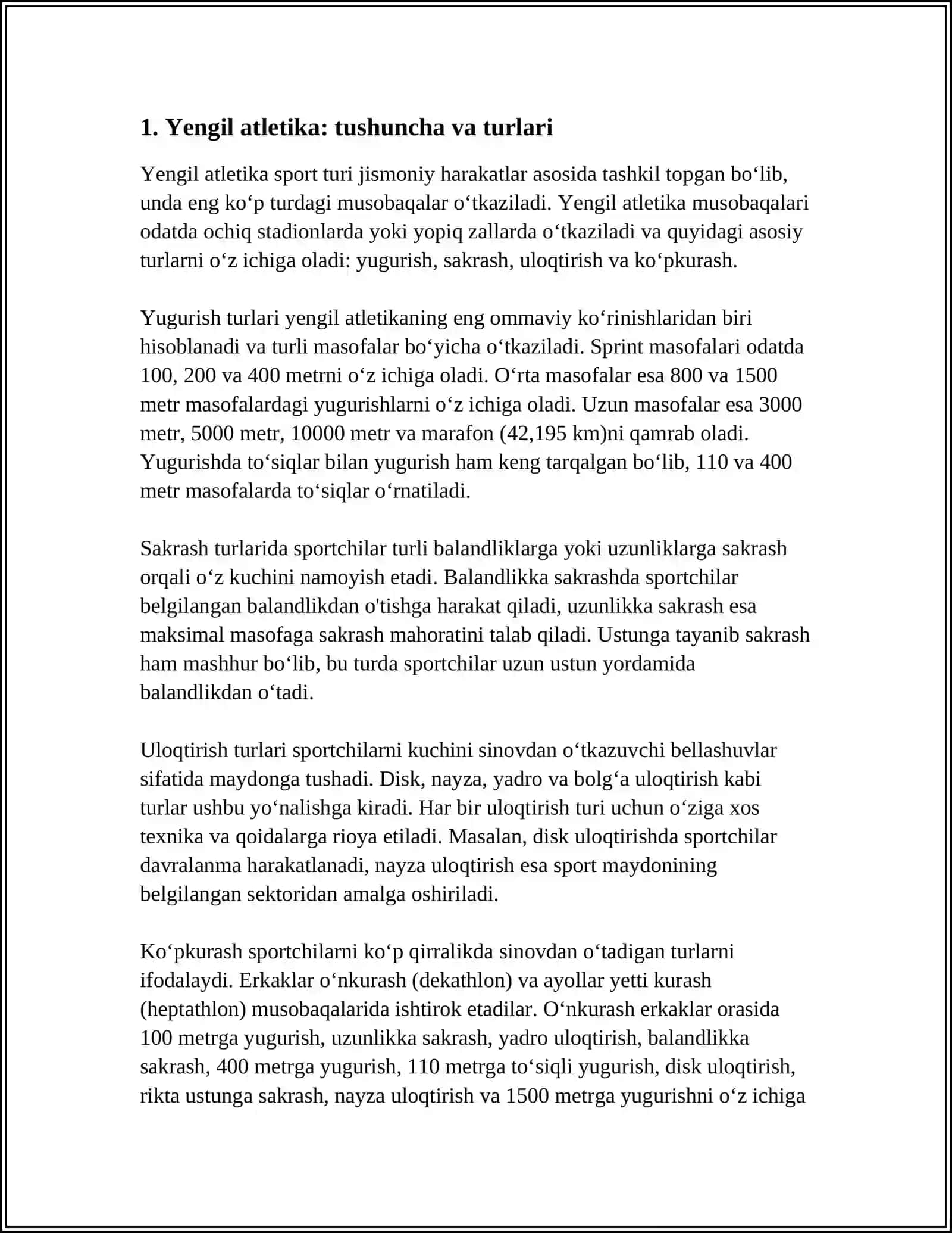 YENGIL ATLETIKA VA UNING TURLARI 3