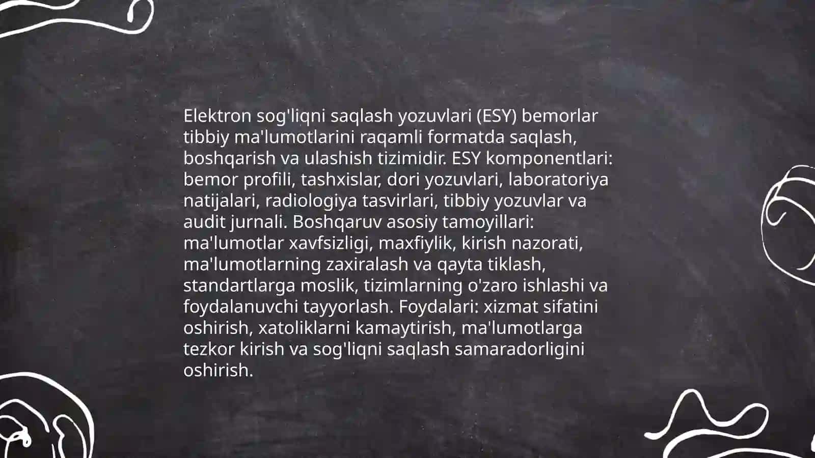 Elektron sog'liqni saqlash yozuvlari (ESY) 3