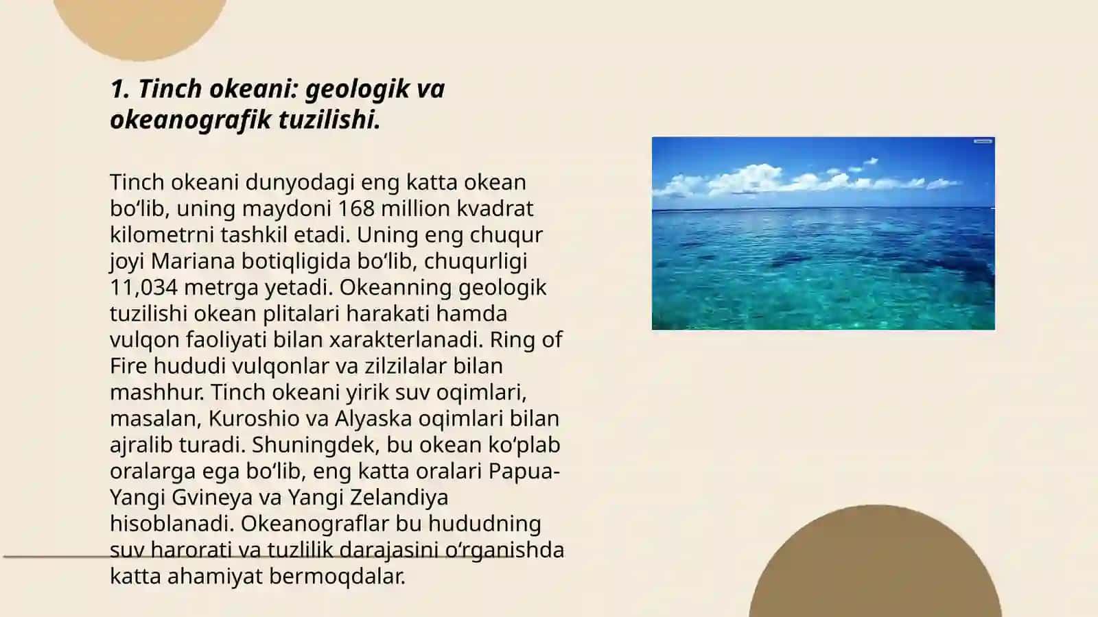 Tinch okeani: geologik va okeanografik tuzilishi 3