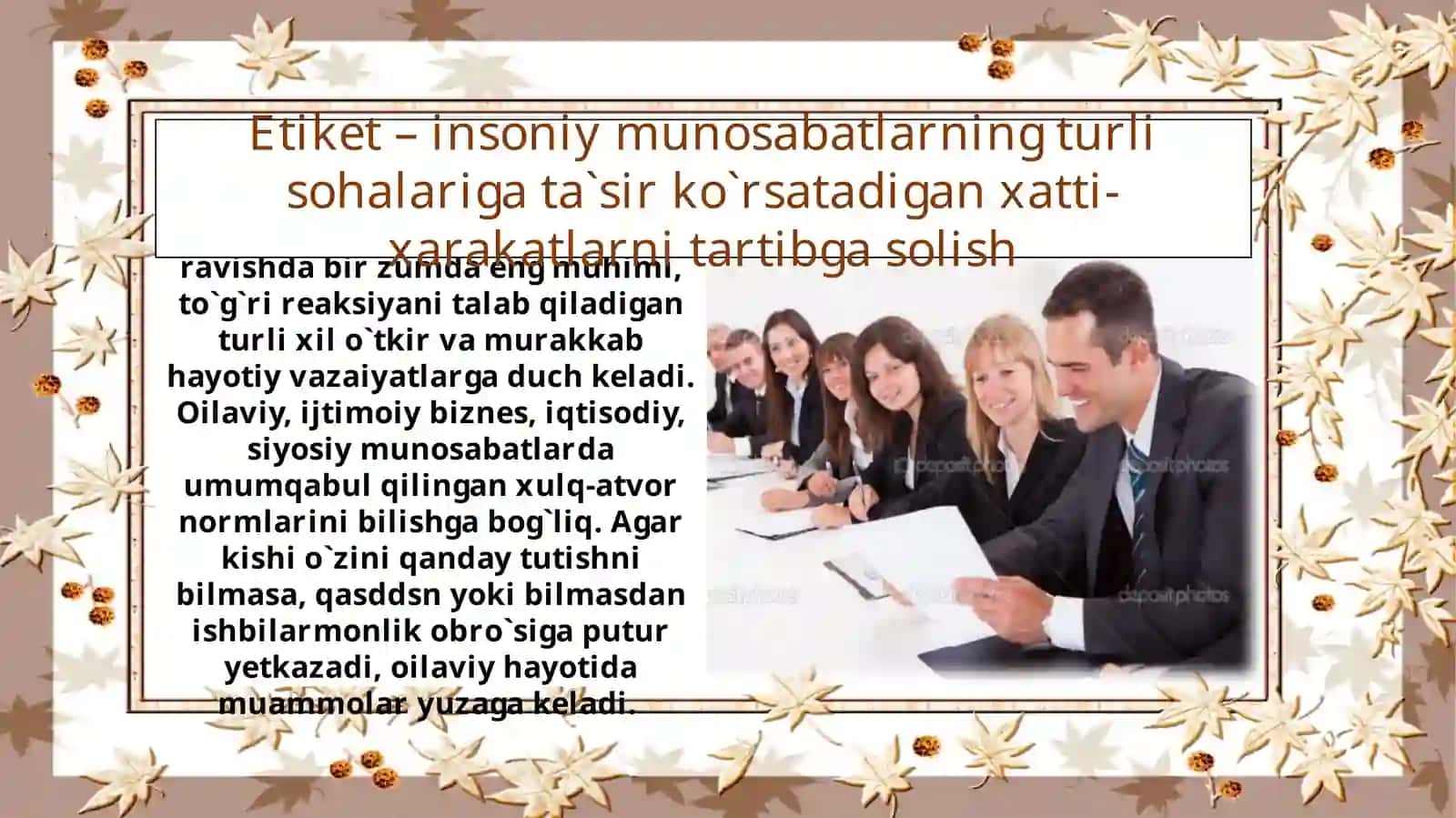 Xolboyeva Muhabbatning Etiket fanidantaqdimoti 3