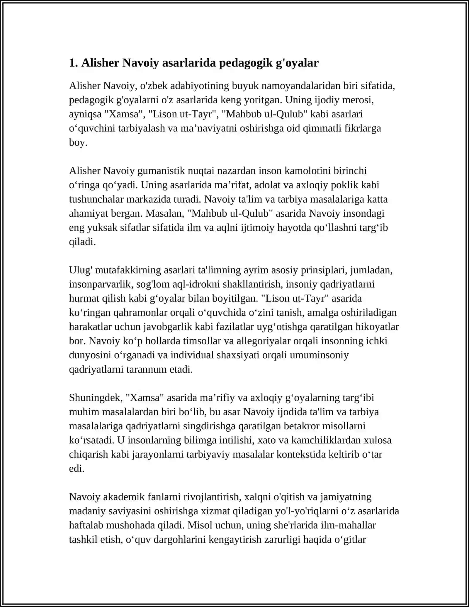 ALESHER NAVOIYNING PEDAGAGIK QARASHLARI JALOLIDIN DAVONIYNING AXLOQIY QARASHLARI 3