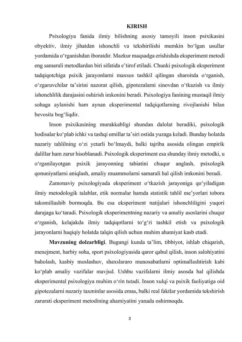 Psixologik eksperiment jarayoni va uning asosiy xususiyatlari 3