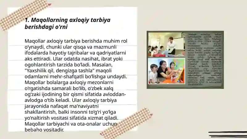 Maqollarning tarbiyaviy ahamiyati 3