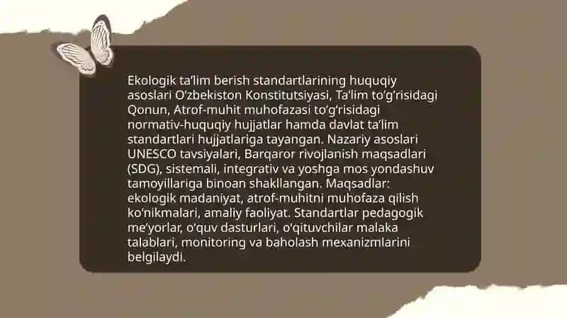 Ekologik taʼlim standartlari 3