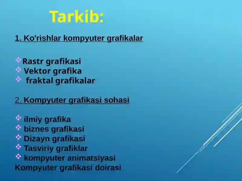 Kompyuter grafikasi va ularning turlari 3