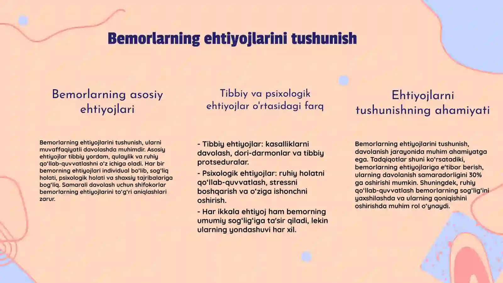 Terapevtik bemorlar bilan munosabatda bo‘lish psixologiyasi 3