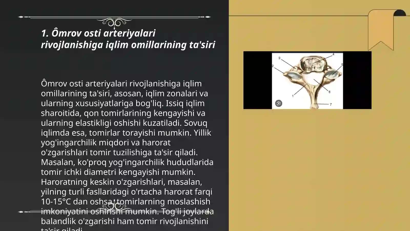 Ômrov osti, qôltiq, yelka-bilak sohasi arteriyalari taraqqiyotiga tashqi omillarning ta'siri 3