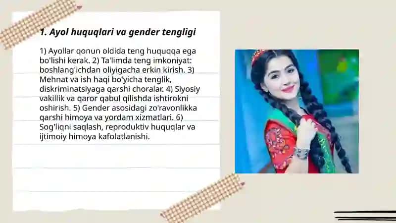 Ayol Huquqlari va Gender Tengligi 3