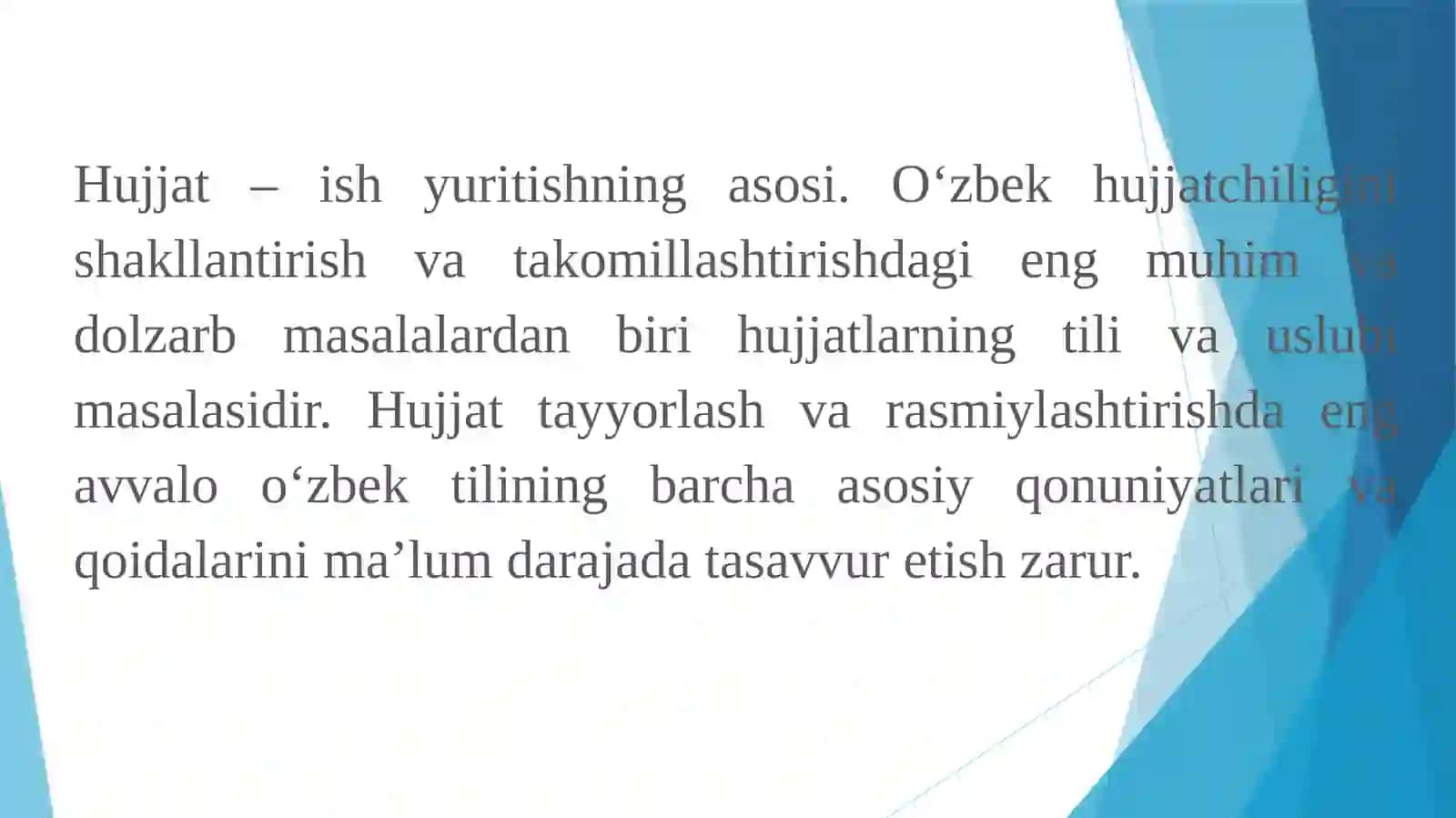 O'zbek hujjatchiligini takomillashtirishdagi muhim masalalar 3