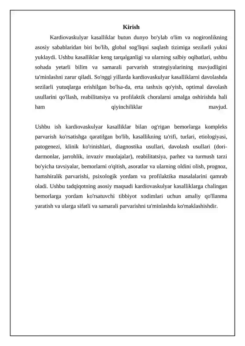 Yurak-qon tomir tizimi kasalliklarning asosiy tushunchalari va diagnostikasi 3