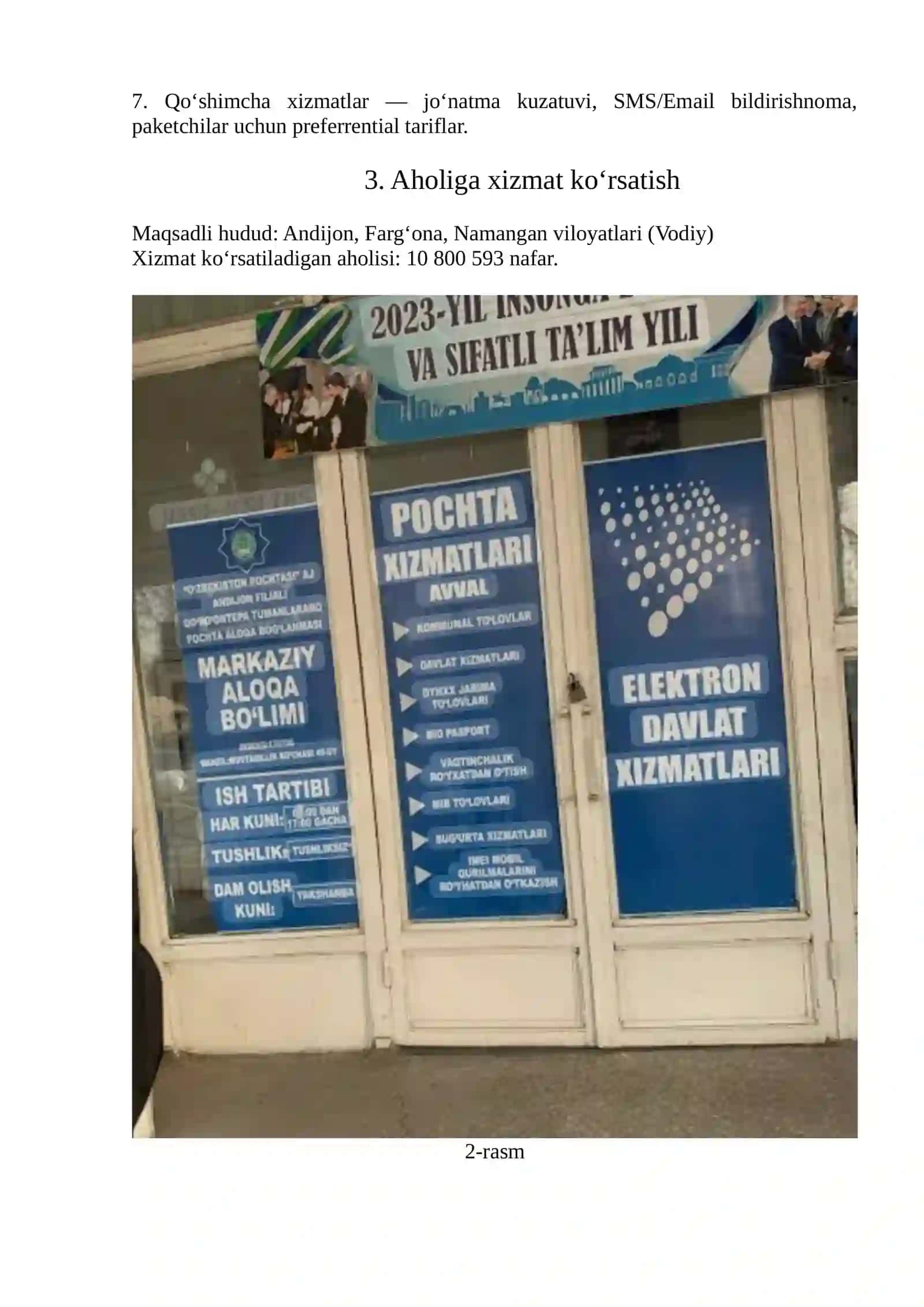 TezVo pochta xizmatini tashkil etish (Vodiy hududi uchun) 3