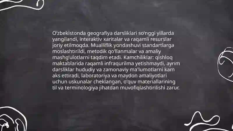 Oʻzbekistonda geografiya fanlarini oʻqitish jarayonidagi yutuqlar va muammolar 3