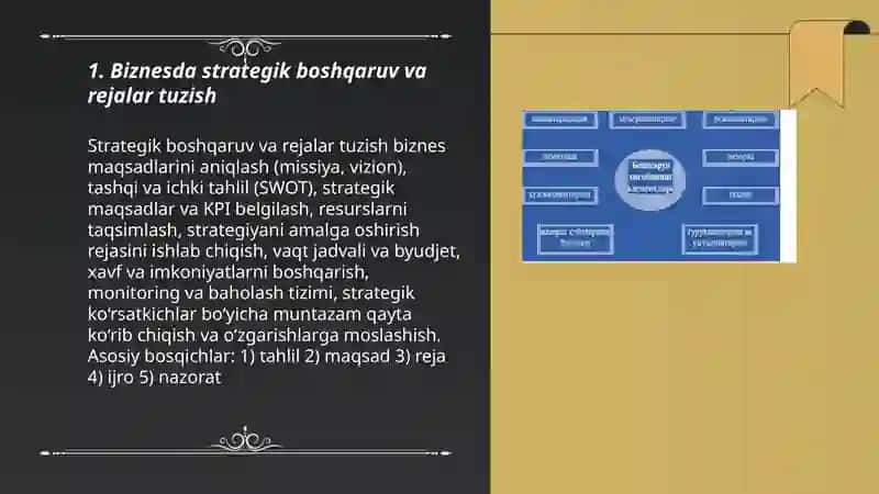 Biznesda strategik boshqaruv va rejalar tuzish 3