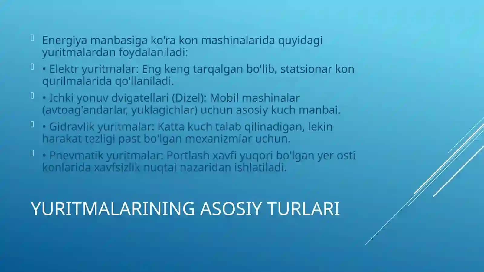 Kon Mashinalarining Yuritmalarining Tuzilishi va Vazifalari 3