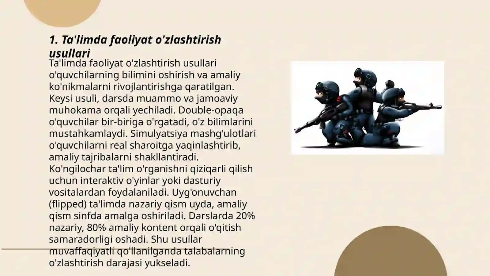 Ta'limda faoliyat o'zlashtirish usullari 3
