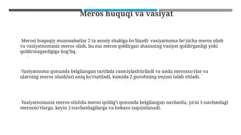 Fuqarolik huquqi fanidan bitimlar mavzusi 3
