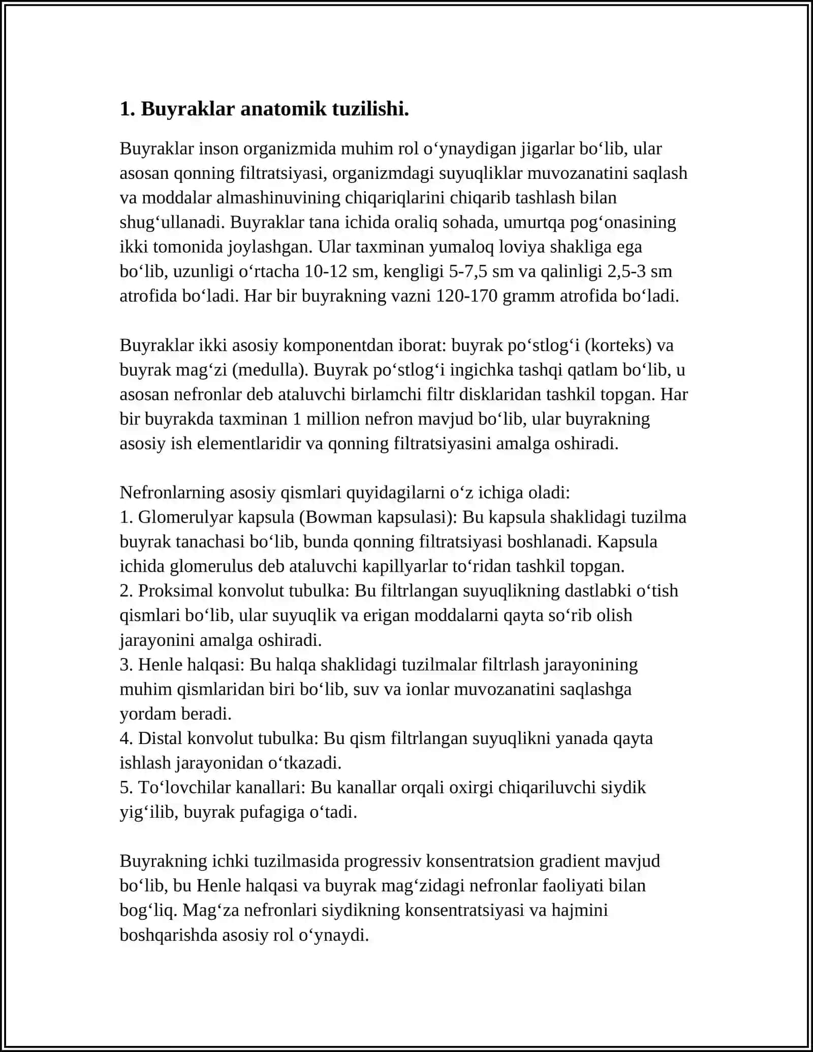 AYRUV ORGANLARI ANATOMO- FIZOLOGIK HUSUSIYATLARI KASALLIK SEMIOTIKASI. SIYDIK YO'LLARI INFEKSIYASI. ETIOLOGIYASI, PATOGENEZI, PROFILAKTIKASI 3