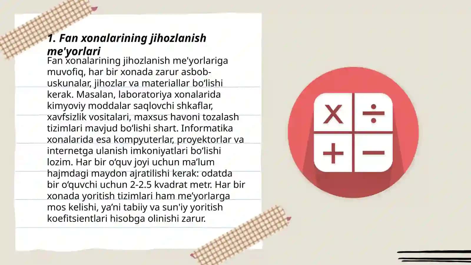 Fan xonalarining jihozlanishini oʻrganish 3